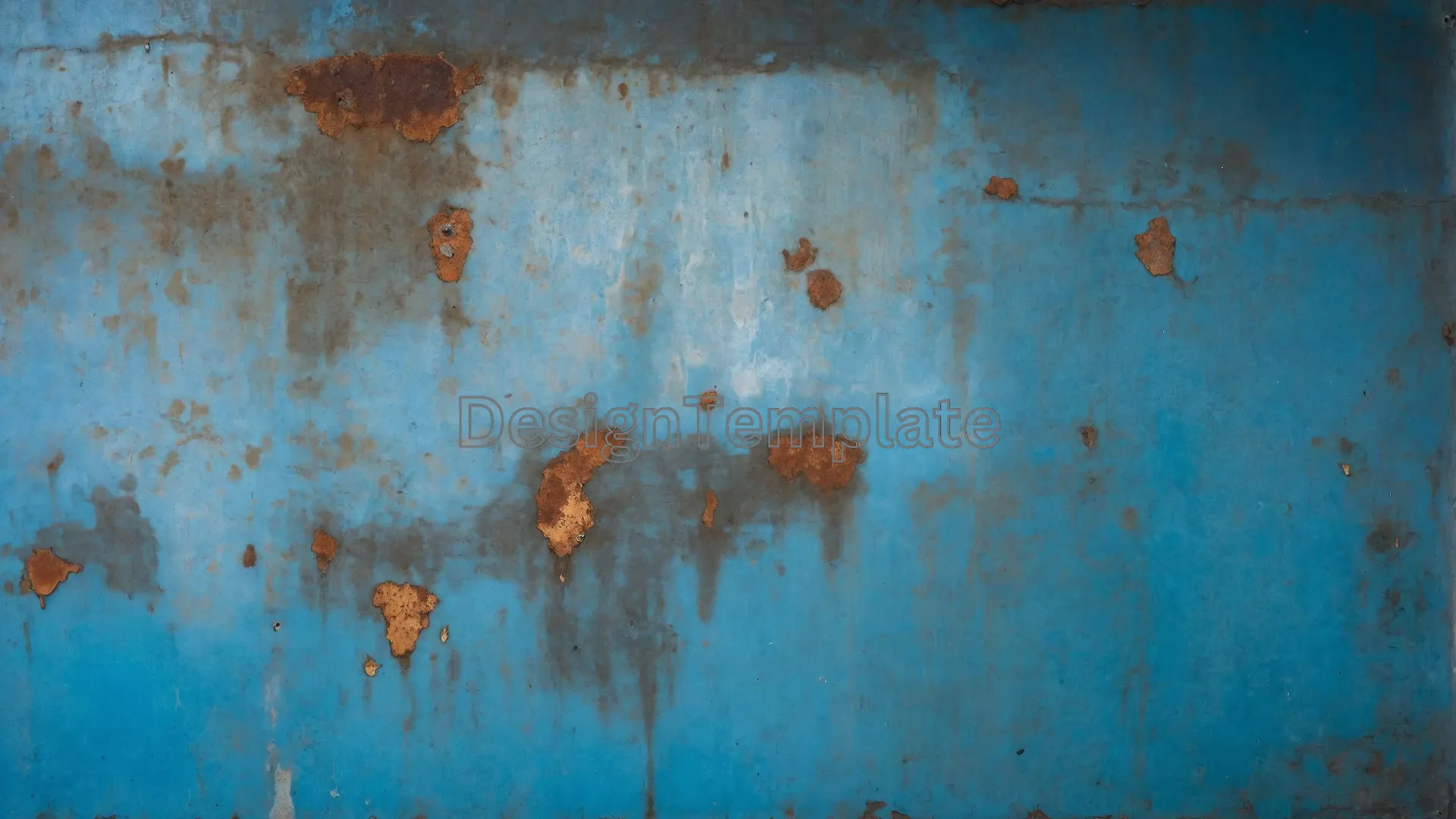 Faded Rust on Blue Weathered Metal Background PNG